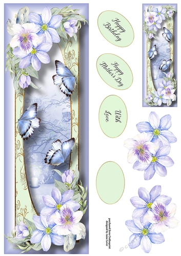 Blooms & Butterflies - Blue Beauty Large DL
