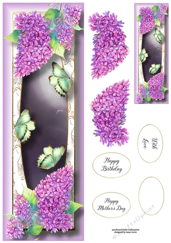 Blooms & Butterflies - Lovely Lilac Large DL