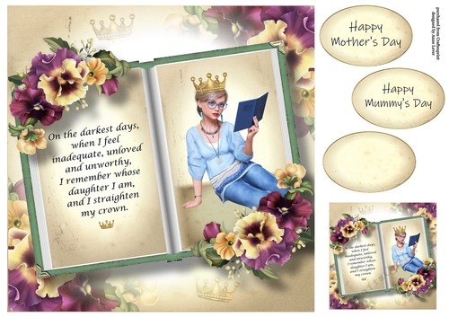 Open Book Mothers Day - I Straighten My Crown 8x8