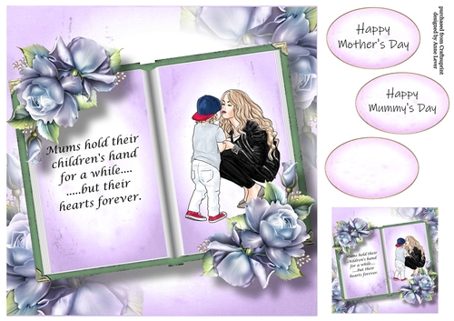 Open Book Mother & Son Mothers Day - Mums Hold Their Childs Hand 8x8