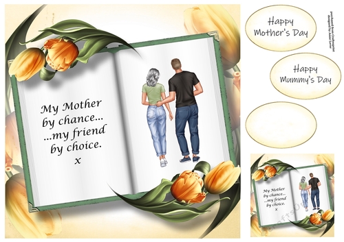 Open Book Mother & Son Mothers Day - My Mother By Chance 8x8