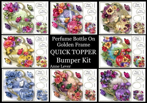 Perfume Bottle On Golden Frame QUICK TOPPER Bumper Kit