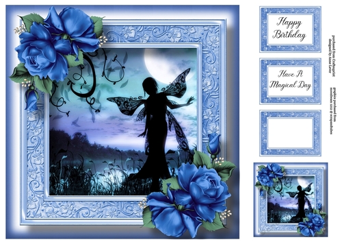 The Fairy Moon In Blue 8x8