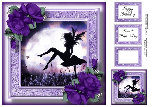 The Fairy Moon In Purple 8x8