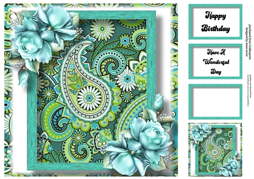 Pretty Paisley 3 8x8