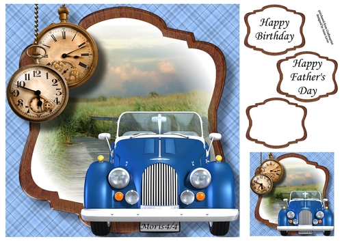The Vintage Morgan In Blue 8x8