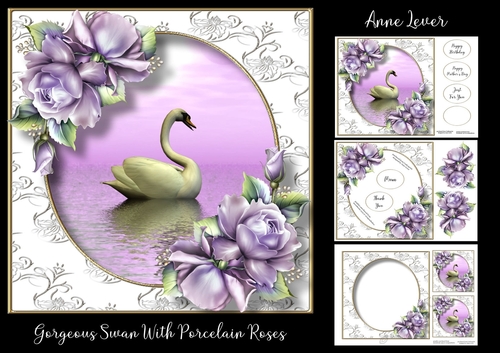 Gorgeous Swan With Porcelain Roses