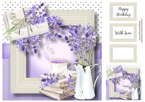 Lavender Letters - Books, Tea & Flowers 8x8