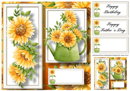 Sunflower Gardening - Watering Can 8x8