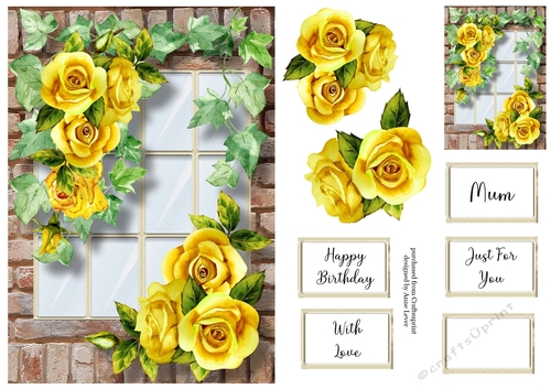 The Ivy & Yellow Roses 2 Window A5