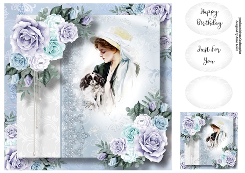 Elegant beauty In Purple & Blue 8x8