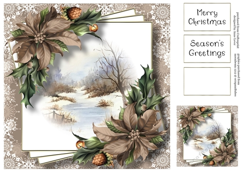 Faded Edge Christmas Scene - The Frozen Stream 8x8
