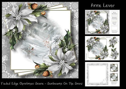 Faded Edge Christmas Scene - Sunbeams On The Snow