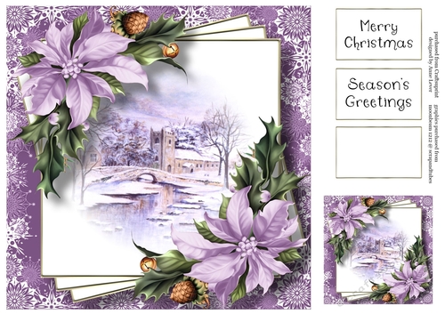 Faded Edge Christmas Scene - The Snowy Church 8x8