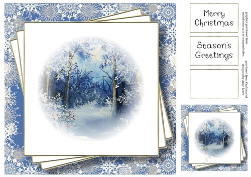 Faded Scene - Snowy Moonlit Forest - No Flowers