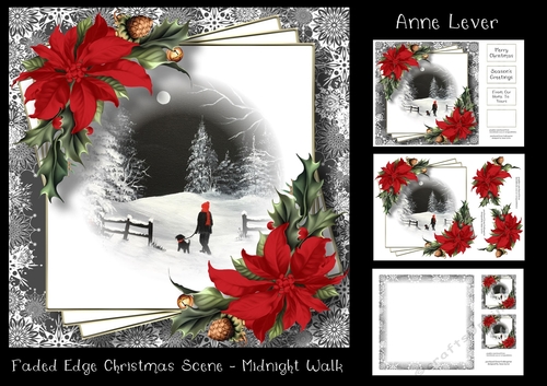 Faded Edge Christmas Scene - Midnight Walk