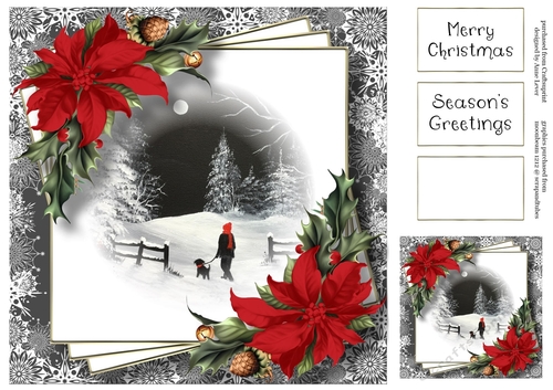 Faded Edge Christmas Scene - Midnight Walk 8x8