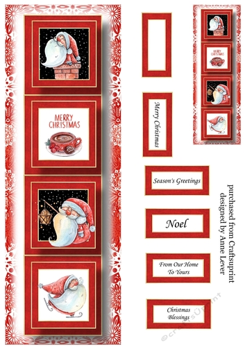 Lge DL Simple Christmas Quad - Santa