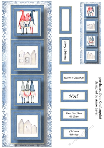 Lge DL Simple Christmas Quad - Scandi Elves