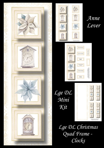 Lge DL Christmas Quad Frame - Clocks