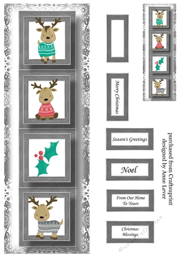 Lge DL Simple Christmas Quad - Christmas Jumper Reindeer