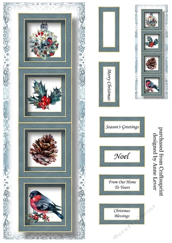 Lge Dl Simple Christmas Quad - Beautiful Watercolour