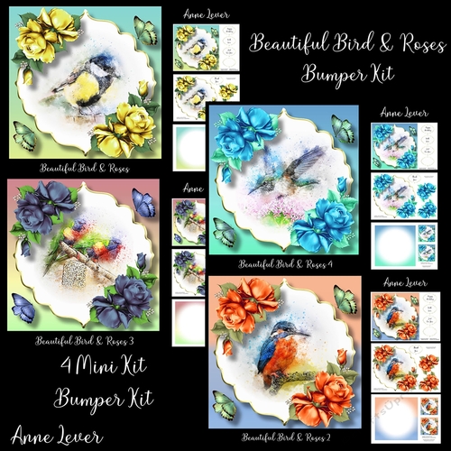 Beautiful bird & Roses Bumper Kit