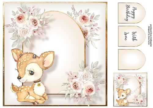 Gorgeous Baby Deer 1 8x8