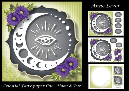 Celestial Faux Papercut - Moon & Eye