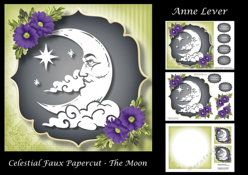 Celestial Faux papercut - The Moon