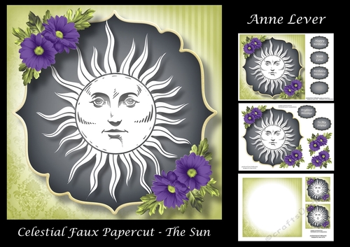 Celestial Faux papercut - The Sun