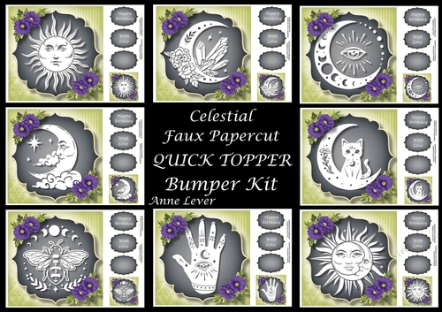 Celestial Faux Papercut QUICK TOPPER Bumper Kit