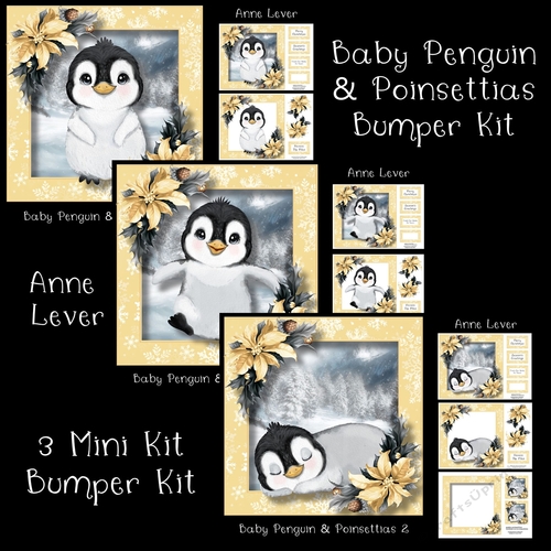Baby Penguins & Poinsettias Bumper Kit