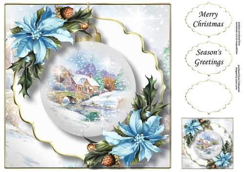 The Christmas Cottage Bauble 3 8x8
