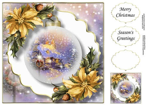 The Christmas Cottage Bauble 2 8x8