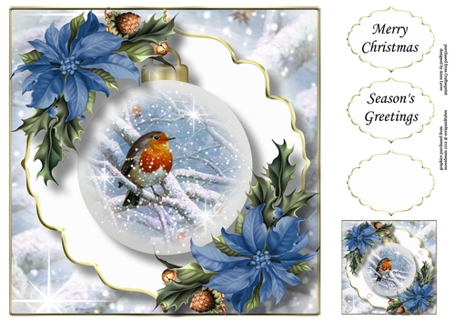 The Christmas Robin Bauble 2 8x8