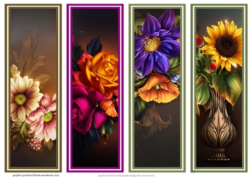 Beautiful Floral Bookmarks Sheet 1