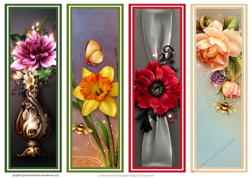 Beautiful Floral Bookmarks Sheet 3