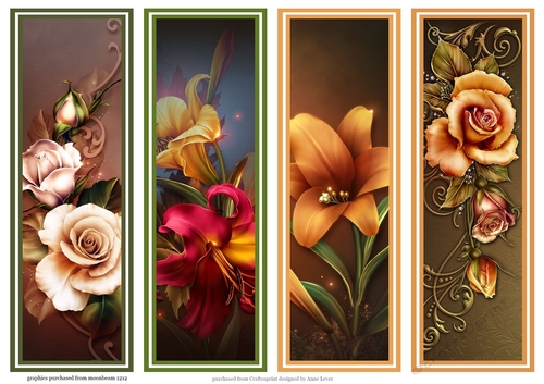 Beautiful Floral Bookmarks Sheet 4