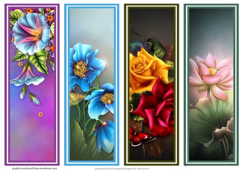 Beautiful Floral Bookmarks Sheet 7