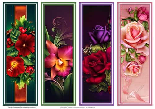 Beautiful Floral Bookmarks Sheet 12