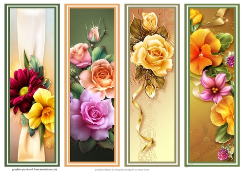 Beautiful Floral Bookmarks Sheet 14