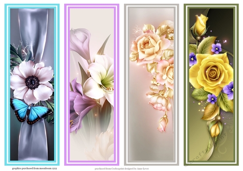 Beautiful Floral Bookmarks Sheet 16