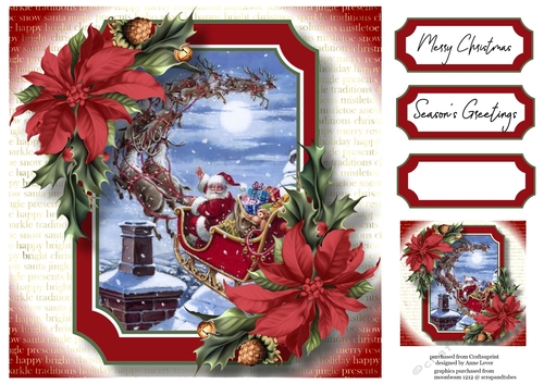 Gorgeous Vintage Christmas - Santa & The Reindeer 8x8