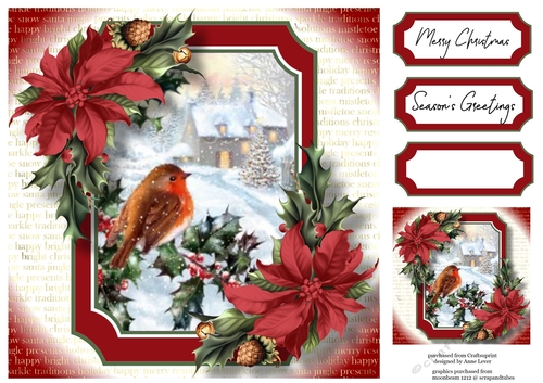 Gorgeous Vintage Christmas - The Robin 8x8