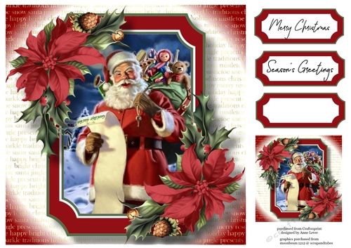 Gorgeous Vintage Christmas - Jolly Father Christmas 8x8