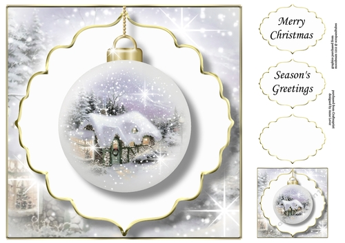 The Christmas Cottage Bauble 1 NO FLOWERS