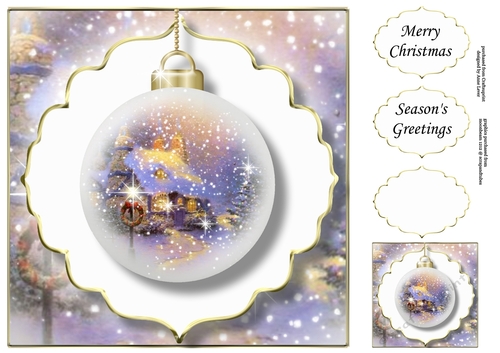 The Christmas Cottage Bauble 2 NO FLOWERS