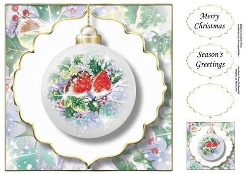 The Christmas Robin Bauble 1 NO FLOWERS