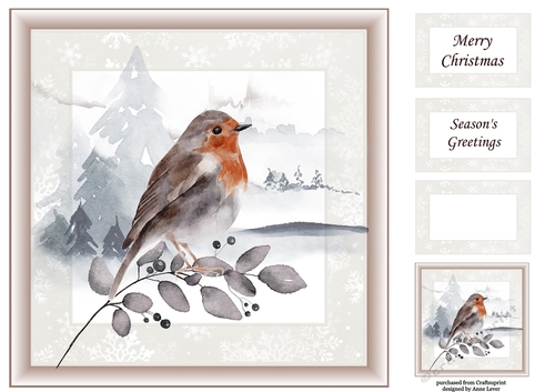 Sepia Christmas Winter Robin No Holly
